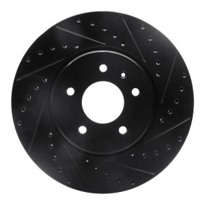 Cadillac STS Brake Rotor (1) - Front Right - R1 Concepts - Drilled & Slotted - Black - `09-`11